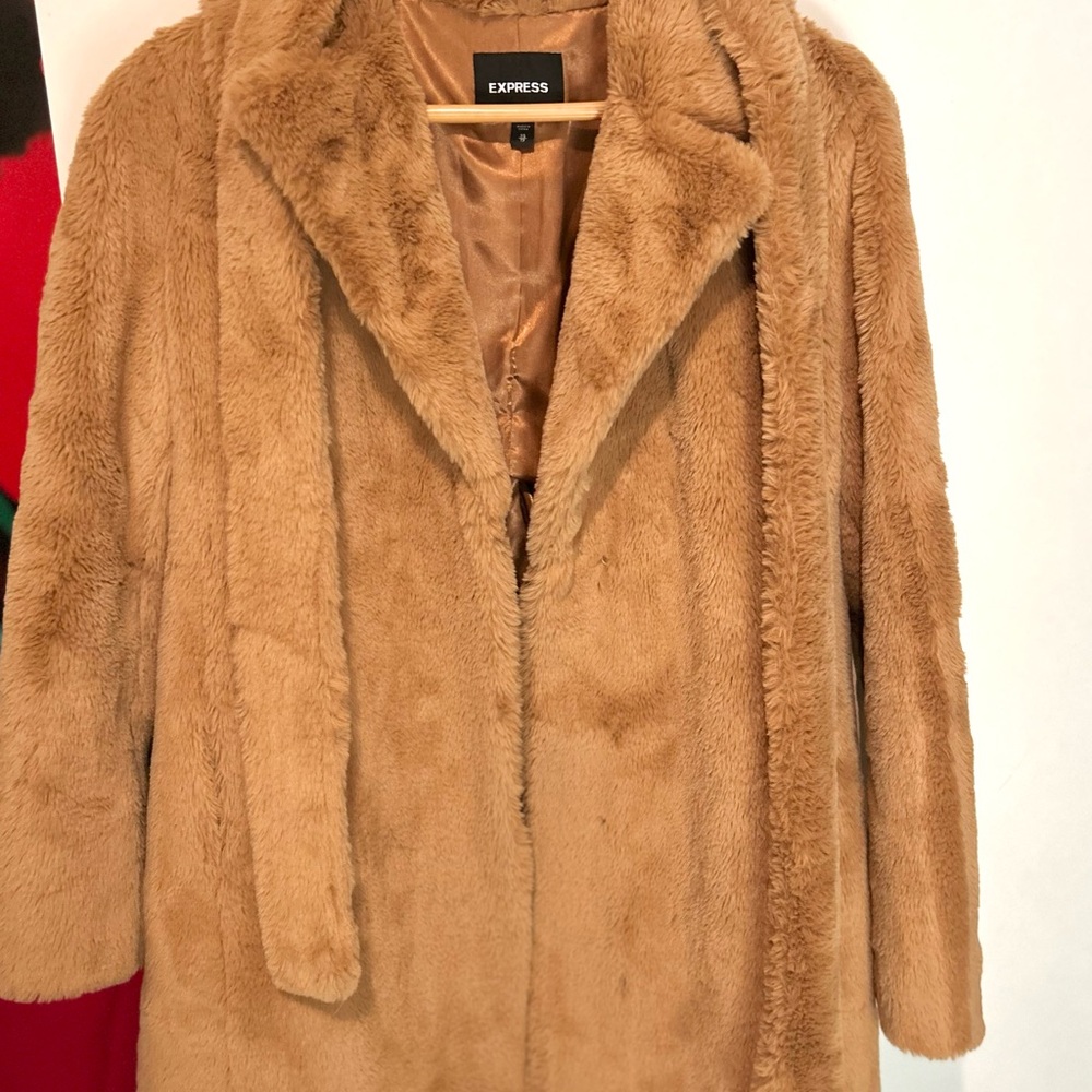 Express Women's Cozy Tan Teddy Jacket